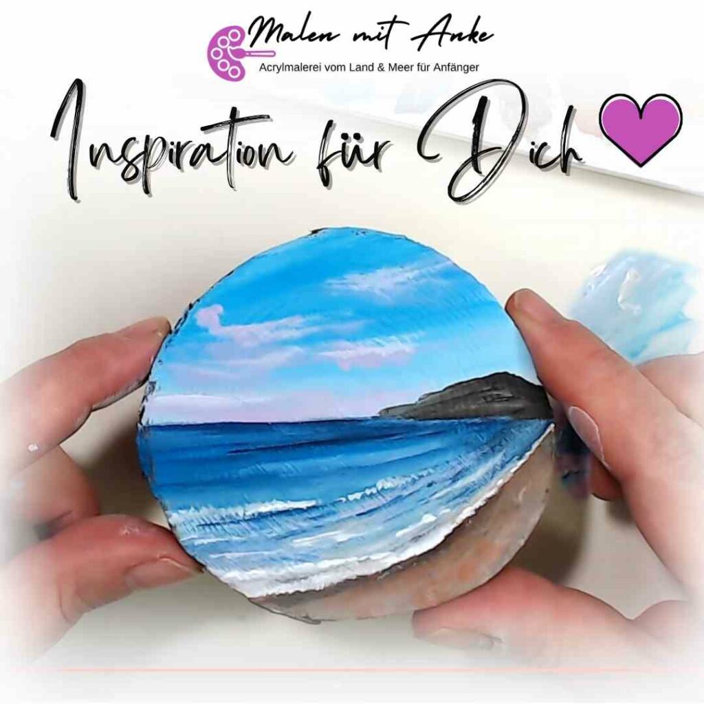 Malvorlage Einfach eine Meereslandschaft malen lernen - Acrylmalerei für Anfänger