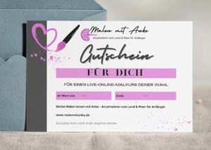 Eine liebevolle Geschenkidee! Geschenkgutschein für einen online Malkurs