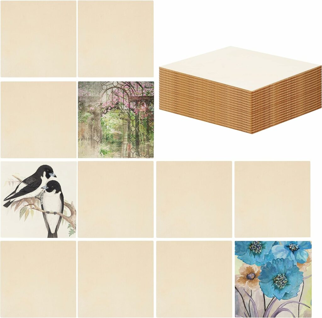 30 Holzplatten 10x10cm Sperrholz