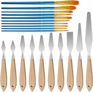 AIFUDA 10 Malmesser & 10 universal Malpinsel