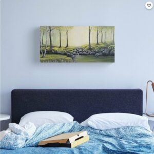 Gemaelde-Lost-Forest-Wald-im-Morgengrauen-Leinwanddruck-von-Anke-Franikowski