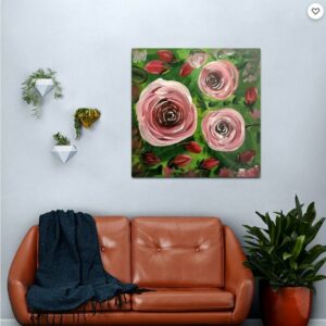 Gemaelde-Rosen-gemalt-auf-Holz-Metallbild-von-Anke-Franikowski