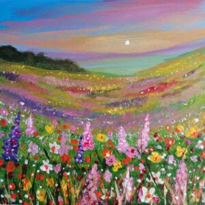 Bunte Blumenwiese Gemälde zu verkaufen - Acrylmalerei von Anke