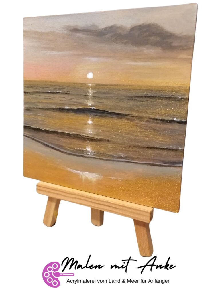 Goldenes Meer acrylgemälde kaufen, malen mit anke