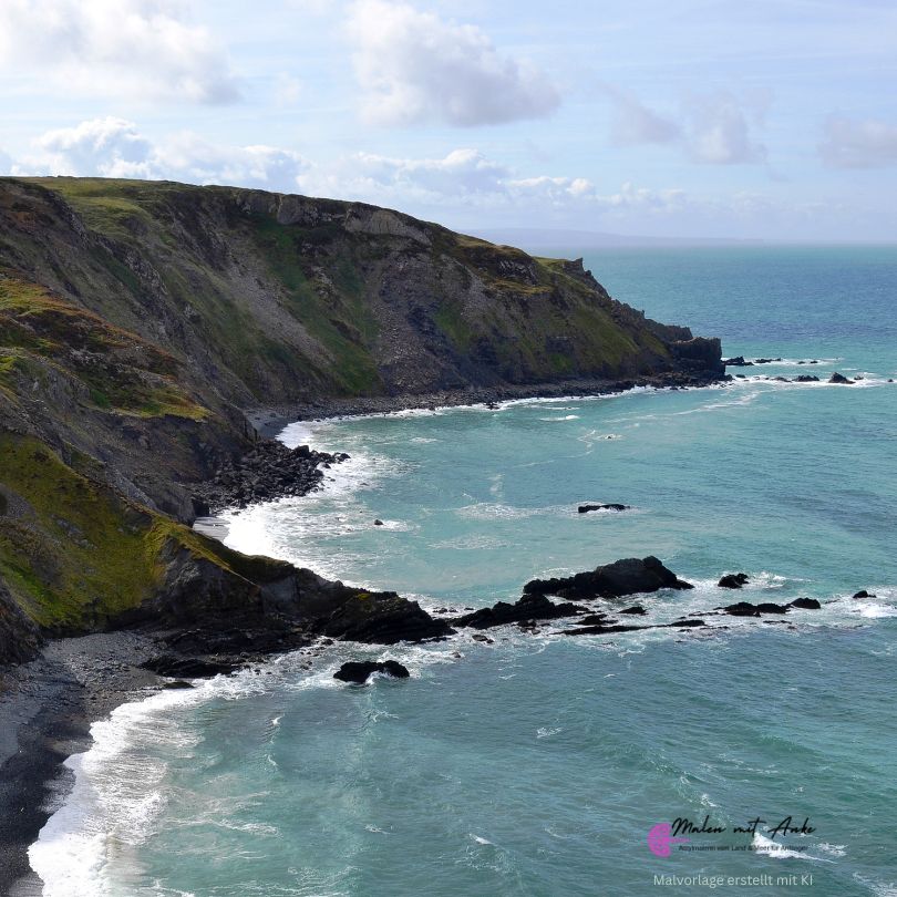 malen mit anke malvorlage Küstenlandschaft