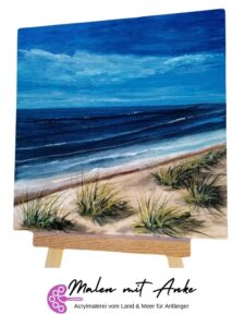 Dünen und Meer Acrylbild auf Holz zum Kauf