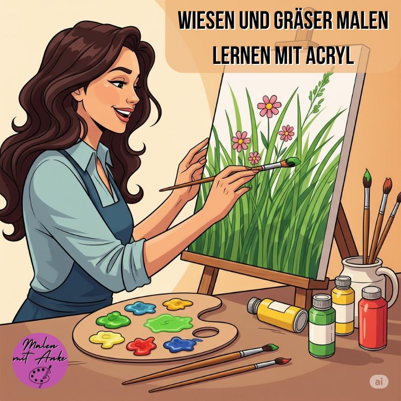 malen mit anke wiese und gras malen