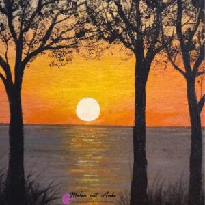 malen mit anke, die Magie des Sonnenuntergangs malen