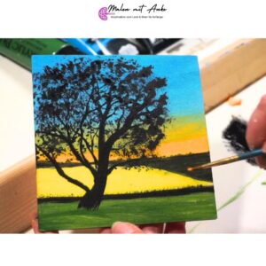 malen mit anke, landschaft malen schritt für schritt, baum malen