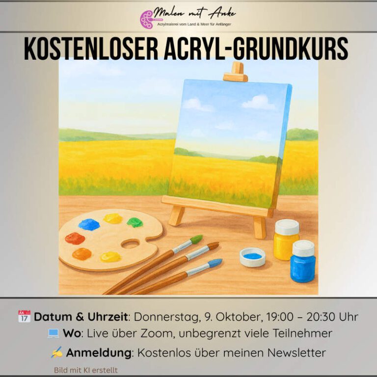 Acryl-Grundkurs für Anfänger, Malen mit Anke