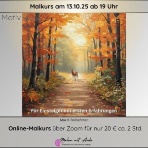 Malkurs Reh im Wald Motiv, Malen mit Anke (15)