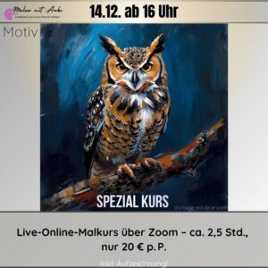 Malkurs Eule mit Acryl malen, Malen mit Anke