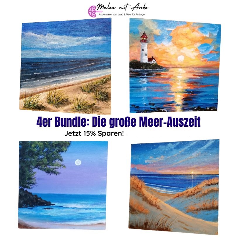 Die große Meeres-Auszeit: 4 Malkurse im Bundle einfaches malen mit Acryl