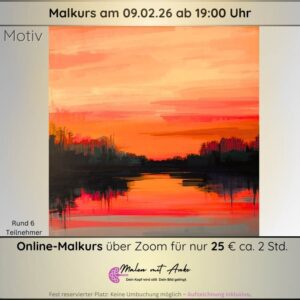 Glühender Abendhimmel mit Acryl malen