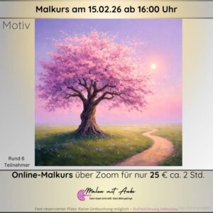 Blütenbaum im Pastellhimmel mit Acryl malen, Kurs