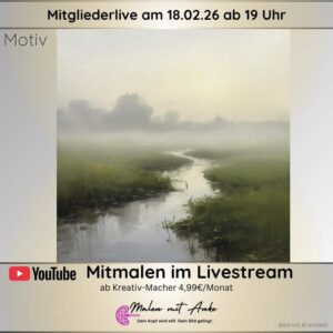 Morgennebel am Niederrhein, Malkurs mit Acryl malen