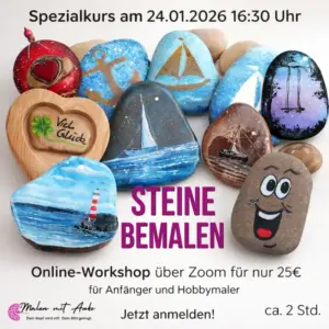 Steine bemalen, spezialkurs Malen mit Anke