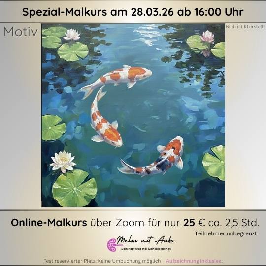 28.03.26 – Spezialkurs: Kois im Seerosenteich, ab 16 Uhr