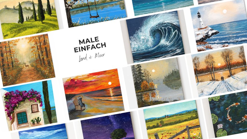 Malen mit Anke Collage mit Land- und Meermotiven