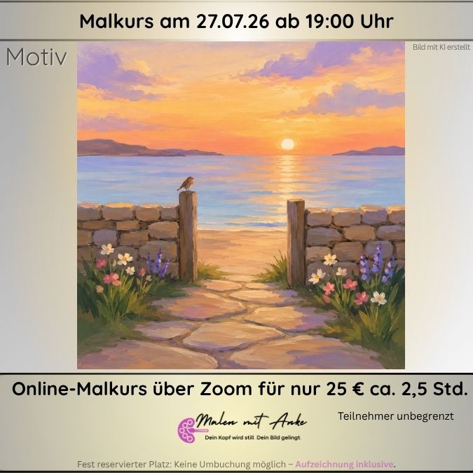 Küstenweg bei Sonnenuntergang Live-Malkurs
