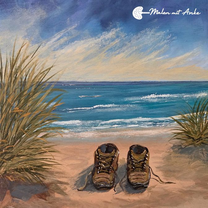 Motiv zum Malen: Malen mit Anke, Wanderschuhe