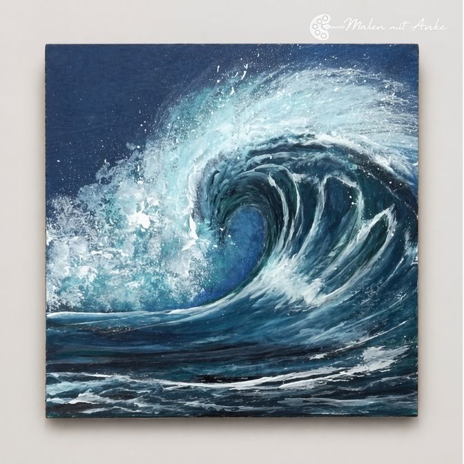 Meer und Wellen mit Acryl malen