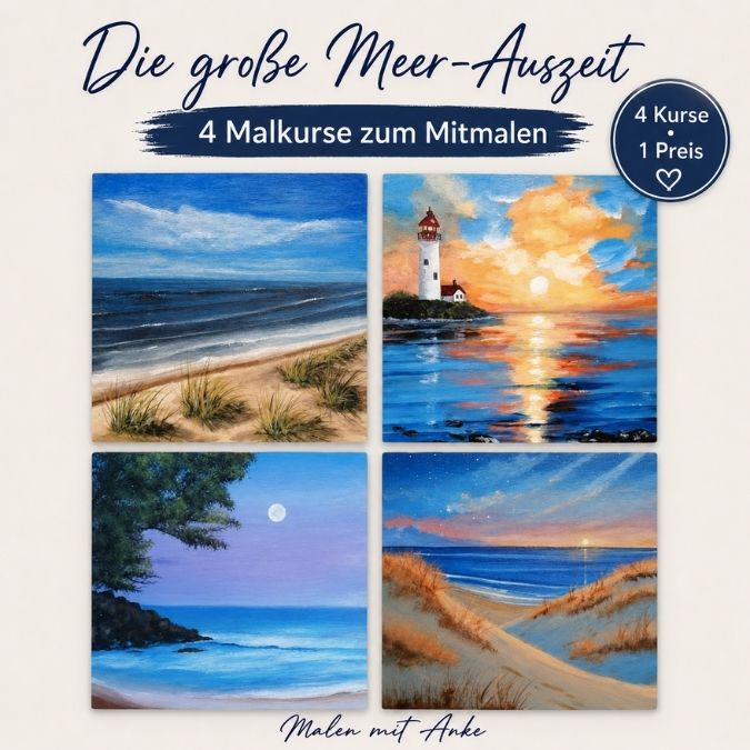 Die große Meer-Auszeit – vier Acryl-Malkurse zum Meer malen