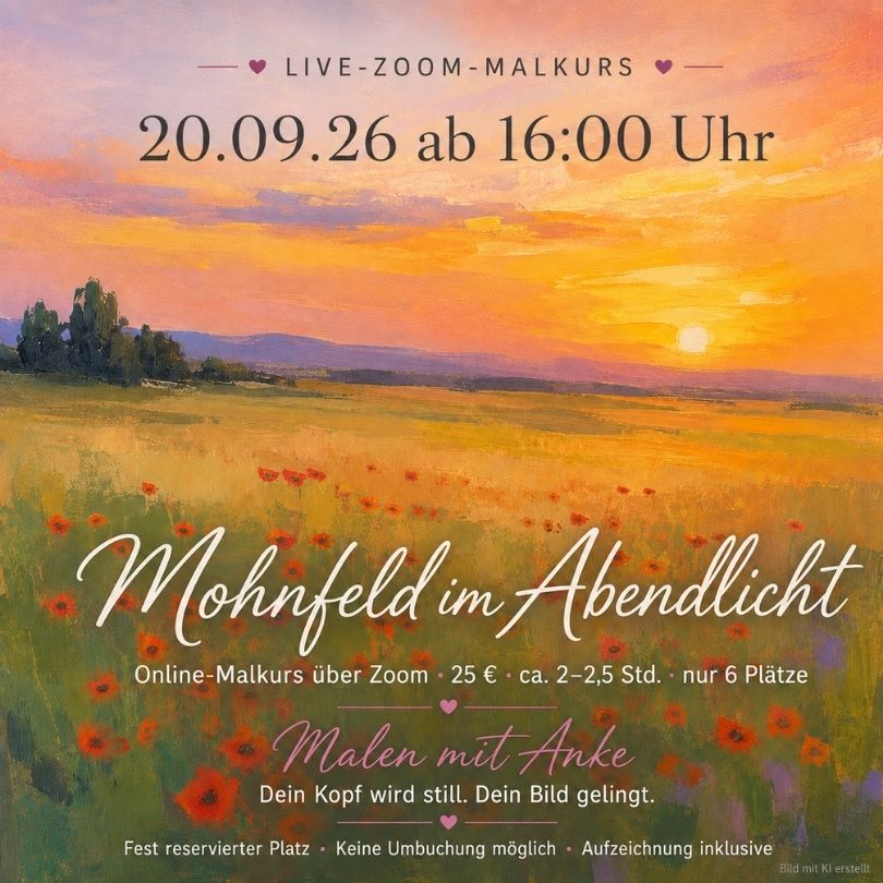 Mohnfeld im Abendlicht – Live-Malkurs