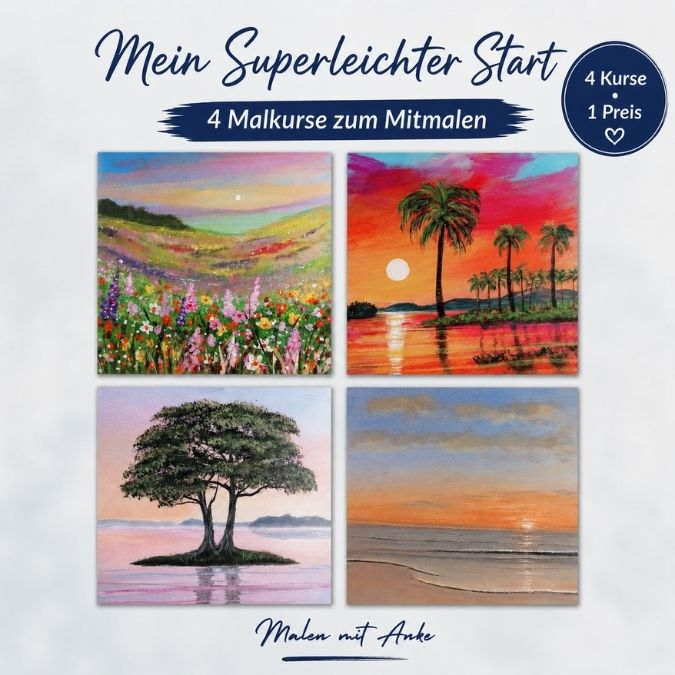 Mein superleichter Start – vier Acryl-Malkurse zum Mitmalen