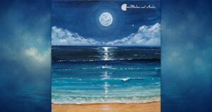 mondschein-ueberm-meer Motiv zum Mitmalen mit Acryl