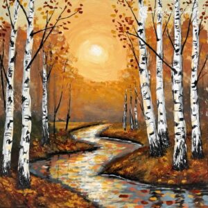 Motiv vom Birkenwald-mit-Acryl-malen-Malen-mit-Anke
