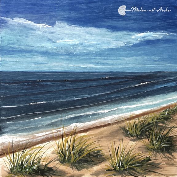 Dünen, Gräser und Meer – Acryl-Malkurs bei Malen mit Anke