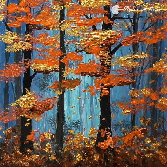 Herbstwald mit Acryl malen – Malen mit Anke