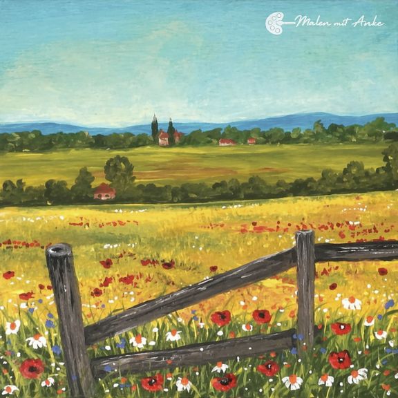 Sommerliche Blütenpracht – Acryl-Malkurs bei Malen mit Anke