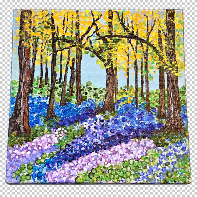 Blauer Blütenwald Teilnehmerbild aus einem Malkurs von Malen mit Anke