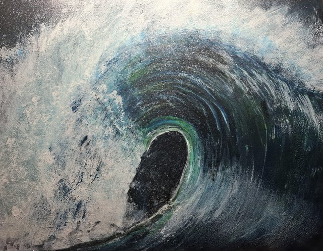 Die Kraft des Ozeans – Acrylgemälde von Gabriele