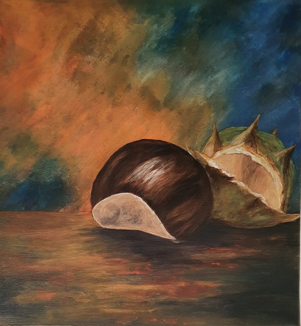 Kastanie – Acrylgemälde von Kristin